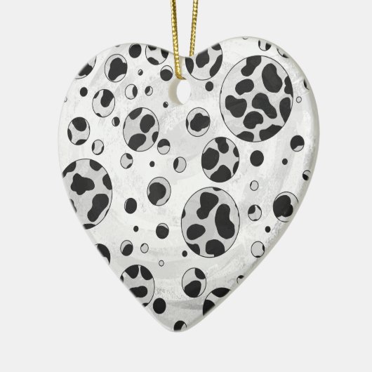 Dalmatian Polka Dot Black and White Keramisch Ornament (Links)