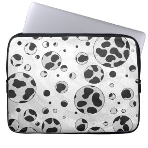 Dalmatian Polka Dot Black and White Laptop Sleeve
