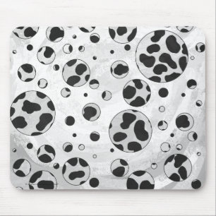 Dalmatian Polka Dot Black and White Muismat