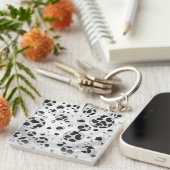 Dalmatian Polka Dot Black and White Sleutelhanger (Voorkant Rechts)