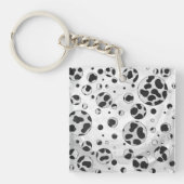 Dalmatian Polka Dot Black and White Sleutelhanger (Voorkant)