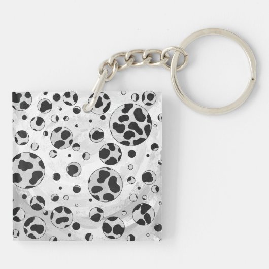 Dalmatian Polka Dot Black and White Sleutelhanger (Achterkant)