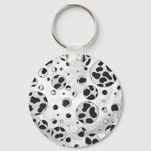 Dalmatian Polka Dot Black and White Sleutelhanger (Voorkant)