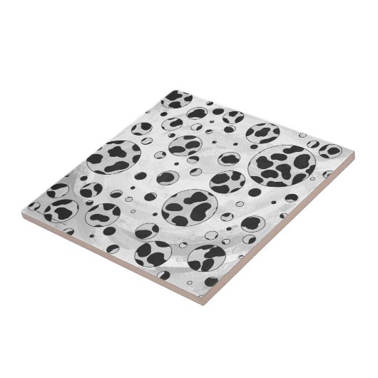Dalmatian Polka Dot Black and White Tegeltje (Zijkant)
