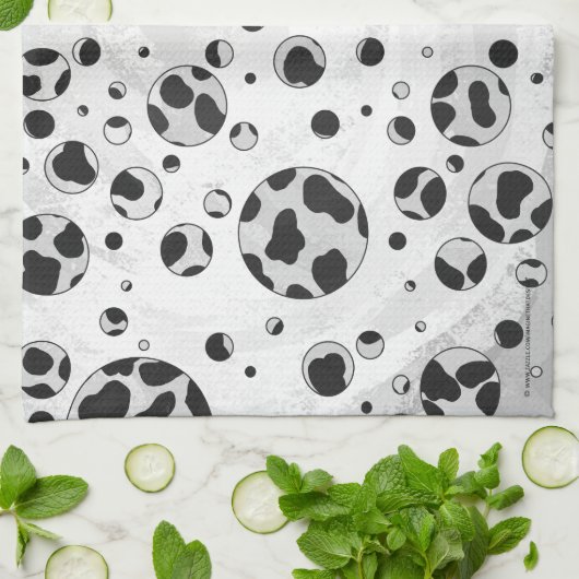 Dalmatian Polka Dot Black and White Theedoek (Gevouwen)