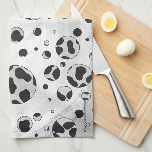 Dalmatian Polka Dot Black and White Theedoek (Quarter Fold)
