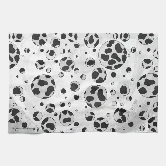 Dalmatian Polka Dot Black and White Theedoek (Horizontaal)