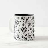 Dalmatian Polka Dot Black and White Tweekleurige Koffiemok (Voorkant links)