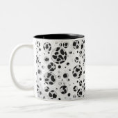 Dalmatian Polka Dot Black and White Tweekleurige Koffiemok (Links)