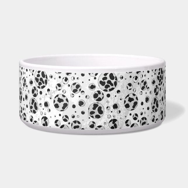 Dalmatian Polka Dot Black and White Voerbakje (Rechts)