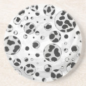 Dalmatian Polka Dot Black and White Zandsteen Onderzetter (Voorkant)