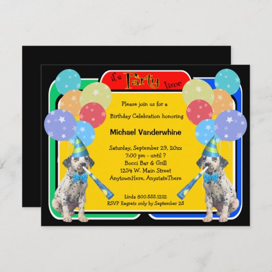 Dalmatian Puppy Birthday Barker Kaart (Voorkant / Achterkant)