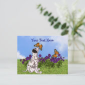 Dalmatian Puppy Butterflies Briefkaart (Staand voorkant)