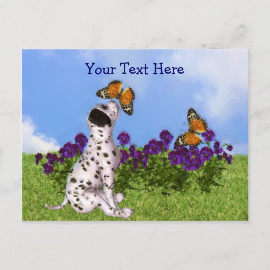 Dalmatian Puppy Butterflies Briefkaart (Voorkant)