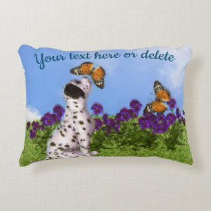 Dalmatian Puppy Butterflies Dog Art gepersonalisee Accent Kussen