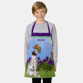 Dalmatian Puppy Butterflies Dog Art gepersonalisee Schort (Gedragen)