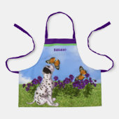Dalmatian Puppy Butterflies Dog Art gepersonalisee Schort (Voorkant)