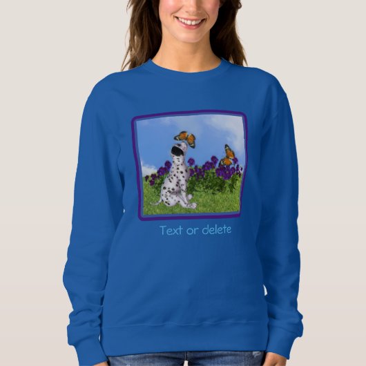 Dalmatian Puppy Butterflies Dog Art gepersonalisee Trui (Voorkant)