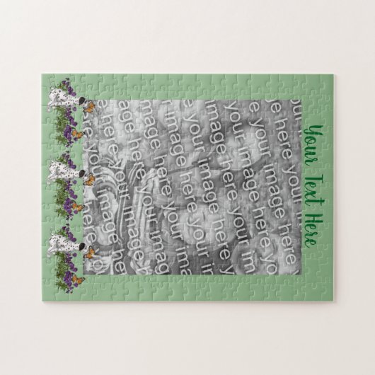 Dalmatian Puppy Butterflies Foto Lijst Sjabloon Legpuzzel (Horizontaal)