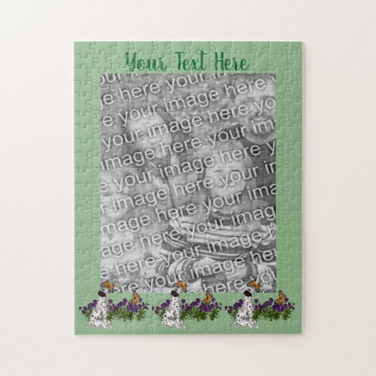 Dalmatian Puppy Butterflies Foto Lijst Sjabloon Legpuzzel (Verticaal)