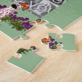 Dalmatian Puppy Butterflies Foto Lijst Sjabloon Legpuzzel (Zijkant)