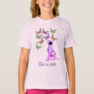 Dalmatian Puppy Colorful Butterflies gepersonalise T-shirt