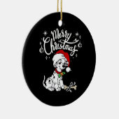 Dalmatian Puppy Dog In A Christmas Santa Hat Xmas  Keramisch Ornament (Rechts)