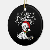 Dalmatian Puppy Dog In A Christmas Santa Hat Xmas  Keramisch Ornament (Links)