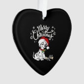 Dalmatian Puppy Dog In A Christmas Santa Hat Xmas  Ornament (voorkant)