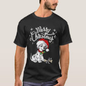 Dalmatian Puppy Dog In A Christmas Santa Hat Xmas  T-shirt (Voorkant)
