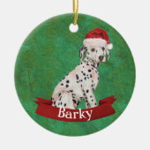 Dalmatian Puppy Eerste KerstKerstmis Keramisch Ornament (Voorkant)