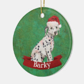 Dalmatian Puppy Eerste KerstKerstmis Keramisch Ornament (Links)