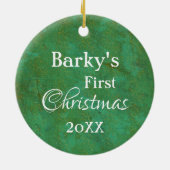 Dalmatian Puppy Eerste KerstKerstmis Keramisch Ornament (Achterkant)