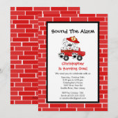 Dalmatian Puppy Fire Truck Birthday Party Kaart (Voorkant / Achterkant)