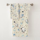 Dalmatian Puppy Floral Bath Towels Bad Handdoek (Insitu)