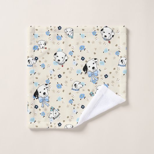 Dalmatian Puppy Floral Bath Towels Bad Handdoek (Wasdoekje)