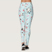 Dalmatian Puppy Floral - lichtblauw Leggings (Achterkant)