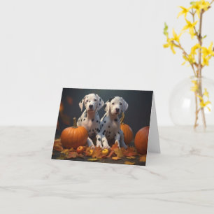 Dalmatian Puppy Herfst Plezier Pompoen  Kaart