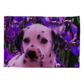 Dalmatian Puppy Iris Flowers Dog Art Kussensloop (Achterkant)