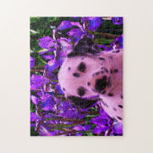 Dalmatian Puppy Iris Flowers Dog Art Legpuzzel (Verticaal)