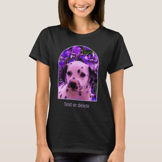 Dalmatian Puppy Iris Flowers Dog Art  T-shirt (Voorkant)