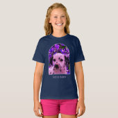 Dalmatian Puppy Iris Flowers Dog Art  T-shirt (Voorkant volledig)