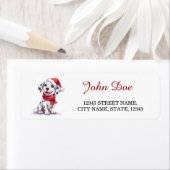 Dalmatian Puppy Kerst Retouradreslabels Etiket (Insitu)