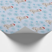 Dalmatian Puppy Santa Hat Snowflakes Cadeaupapier (Hoek)