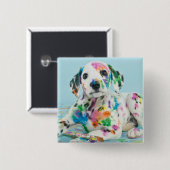 Dalmatian Puppy Vierkante Button 5,1 Cm (Voorkant /achterkant)
