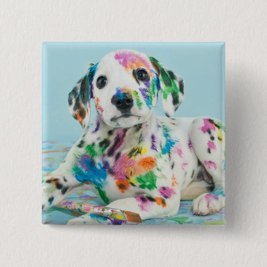 Dalmatian Puppy Vierkante Button 5,1 Cm (Voorkant)
