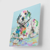 Dalmatian Puppy Vierkante Klok (Hoek)