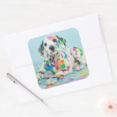 Dalmatian Puppy Vierkante Sticker (Envelop)