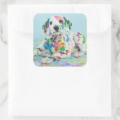 Dalmatian Puppy Vierkante Sticker (Tas)