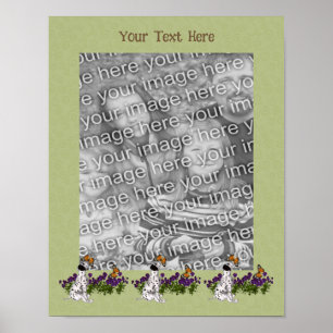 Dalmatian Puppy Vlinders Frame Voeg Je Foto Toe  Poster